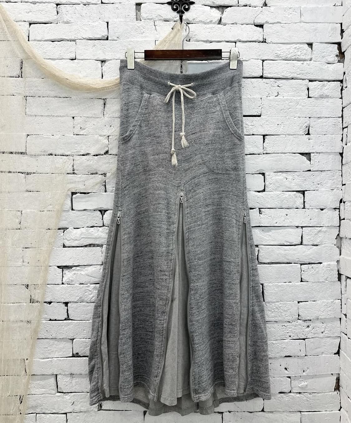 Vintage G.O.A y2k wool zipper skirt 상품이미지1