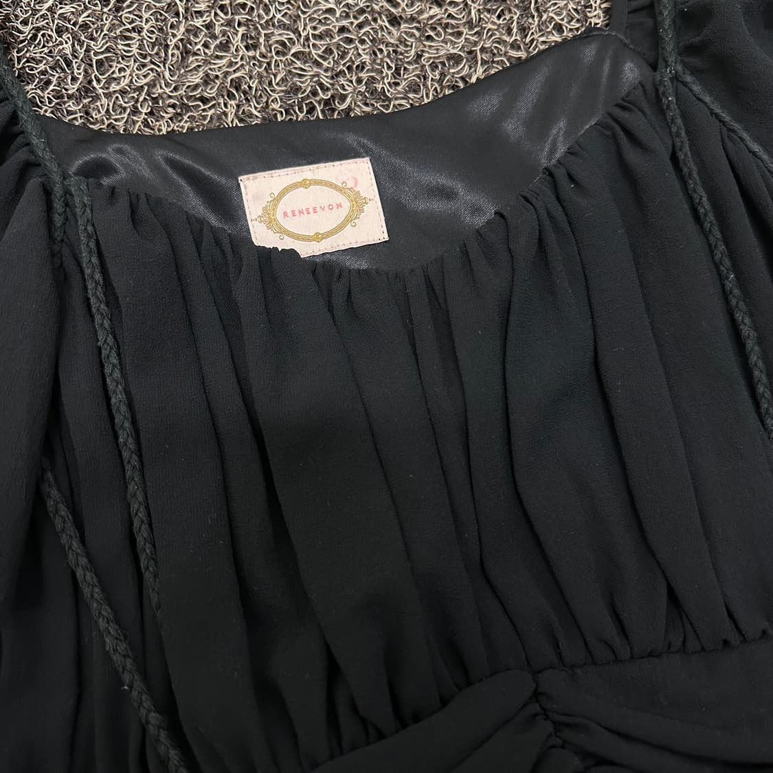 RENEEVON 레니본 여성 롱 원피스 쉬폰 블랙 상품이미지3