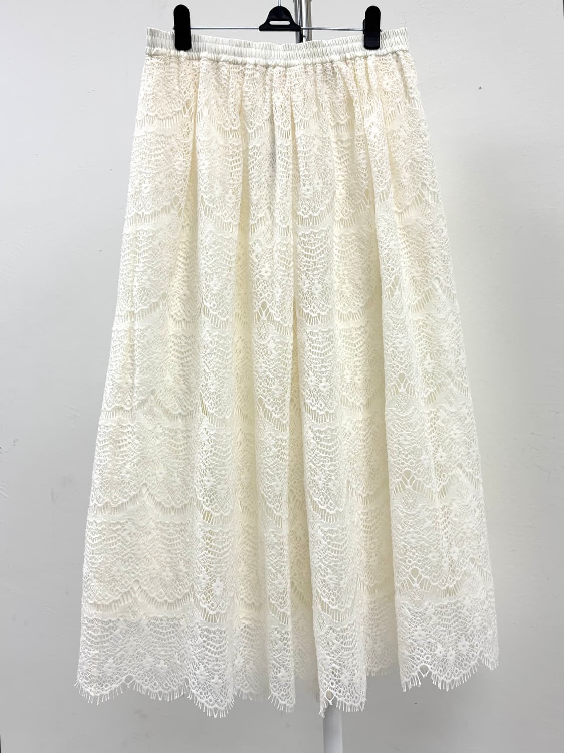 빈티지 아이보리 레이스 샤 스커트 상품이미지4