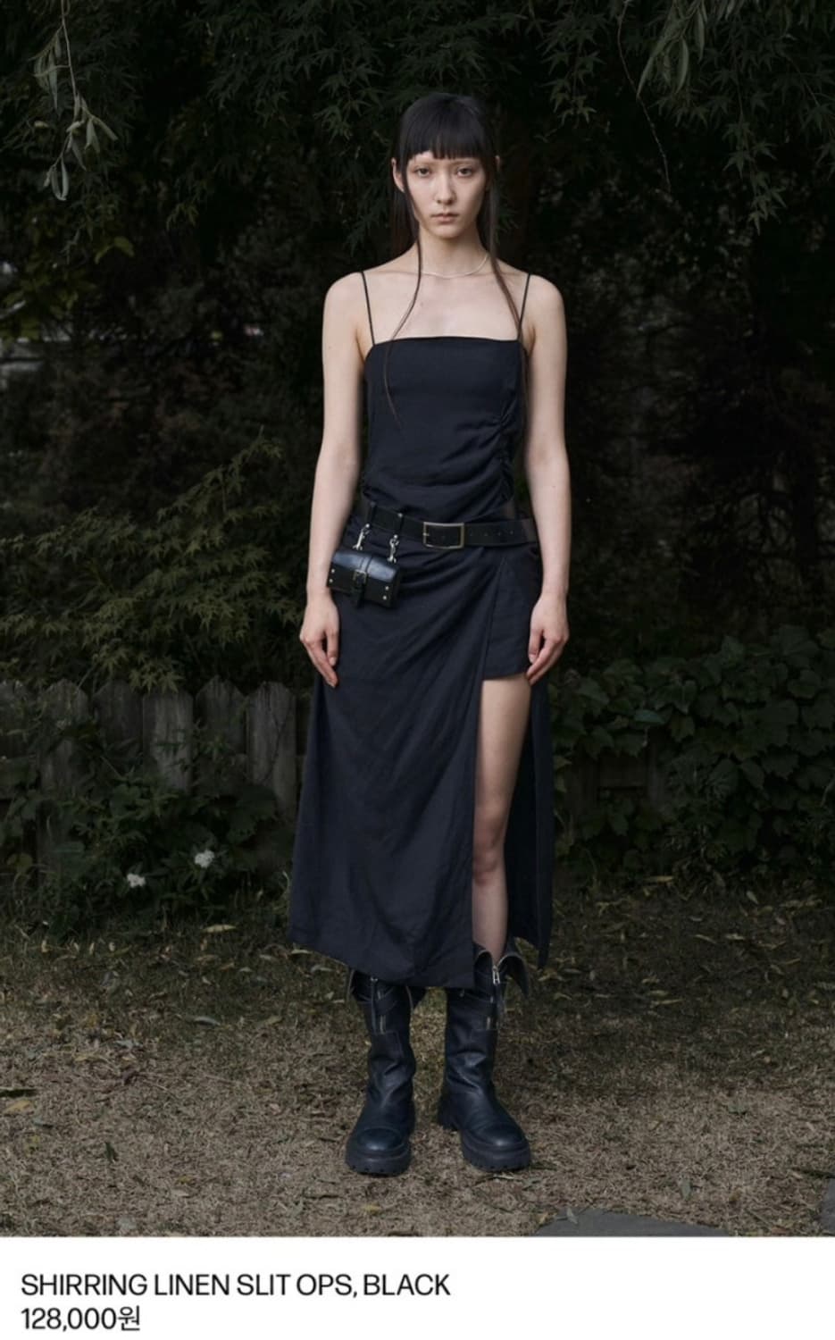 보헤미안서울 보헴서 린넨 셔링 원피스 (블랙 m) 상품이미지1