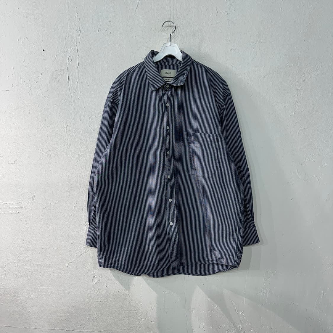 라퍼지스토어 오버핏 스트라이프 셔츠 100 상품이미지1