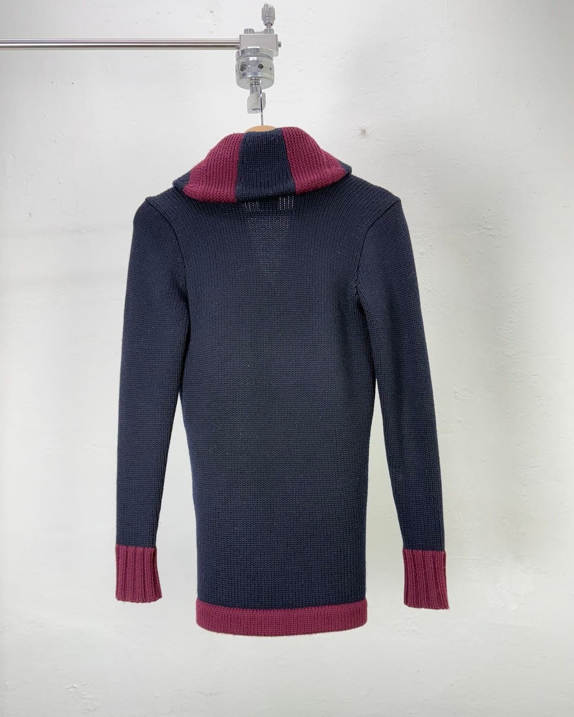 랄프로렌 버건디 믹스 크레스트 패치 숄카라 니트 가디건 상품이미지6