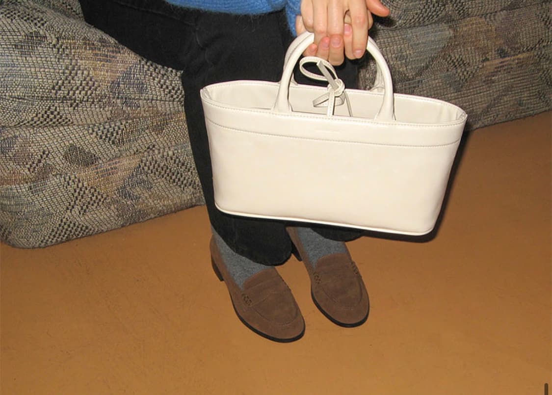 썸웨어버터 하프 데어 토트백 가방 크림 상품이미지5