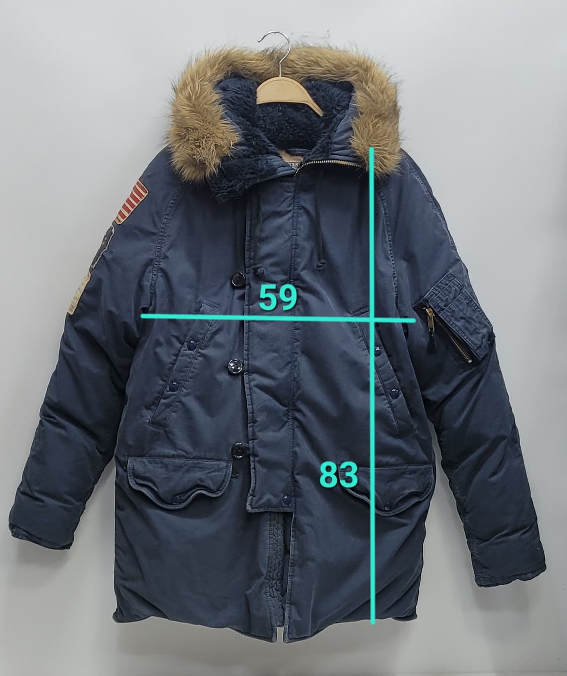 POLO 폴로 진스 성조기 워싱 데님 다운 파카 N-3B / 남 M
 상품이미지10