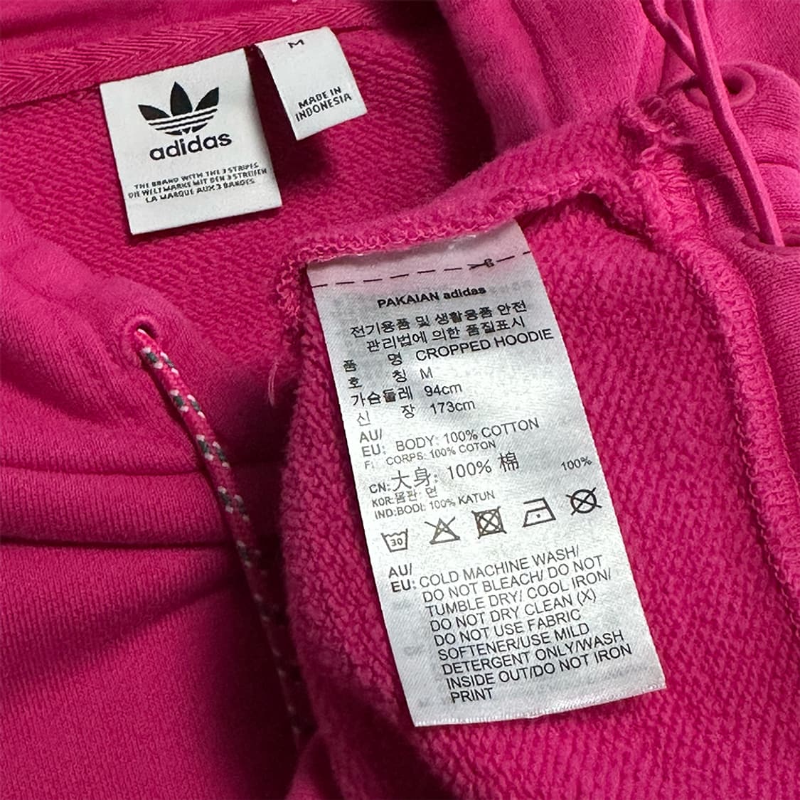 아디다스 파이핑 크롭 후드티 상품이미지3
