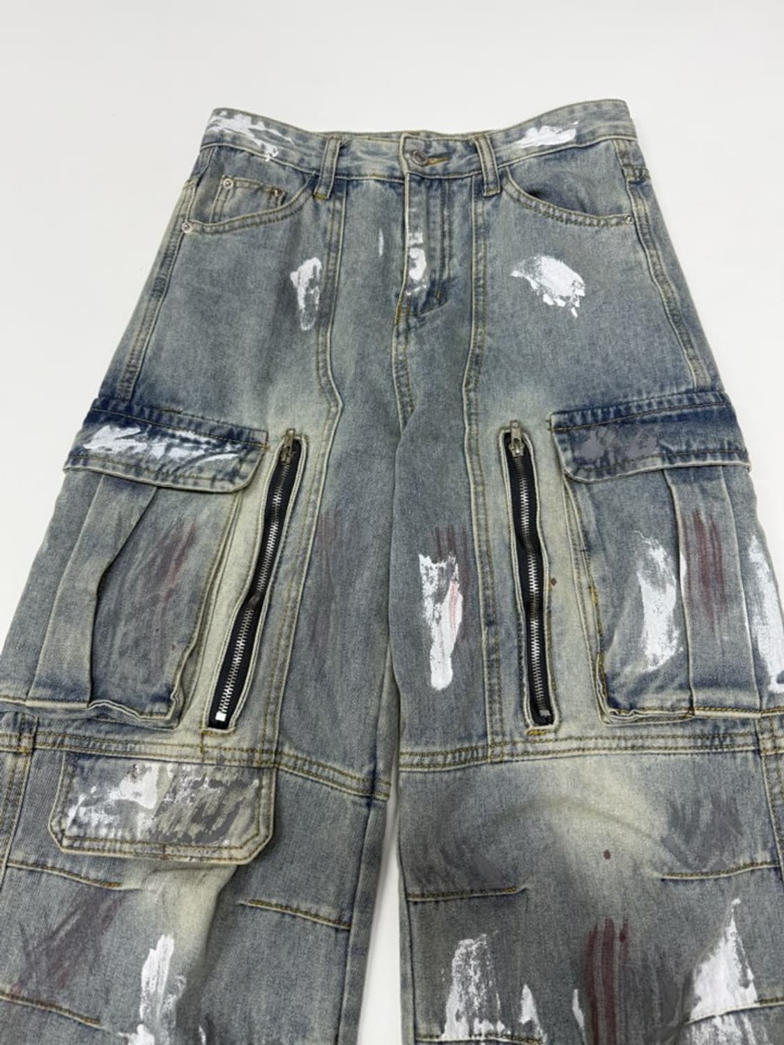 VTG PAINTED MULTI-POCKET DENIM JEANS 상품이미지2