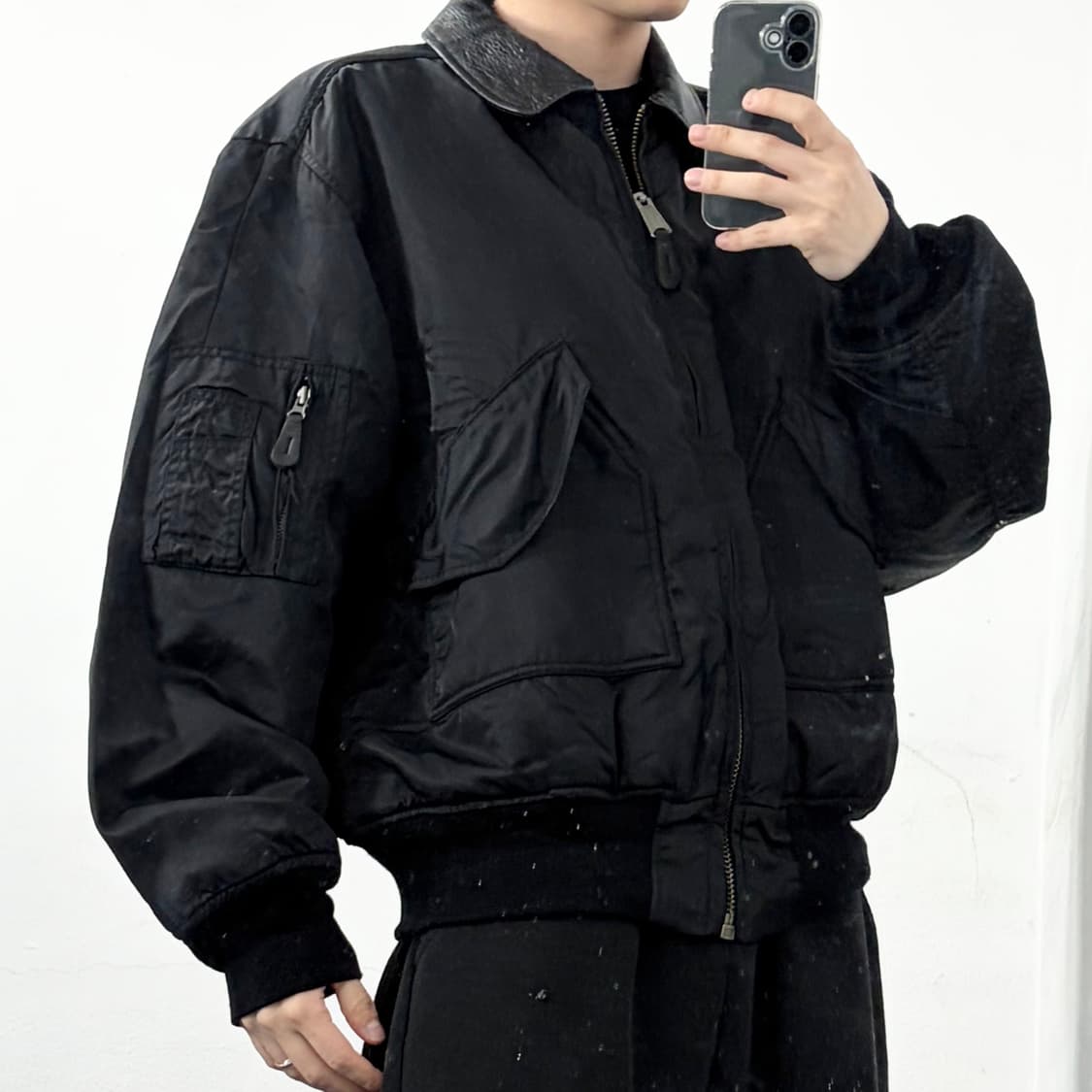 Ameco 아메코 레더카라 MA-1 자켓 상품이미지2