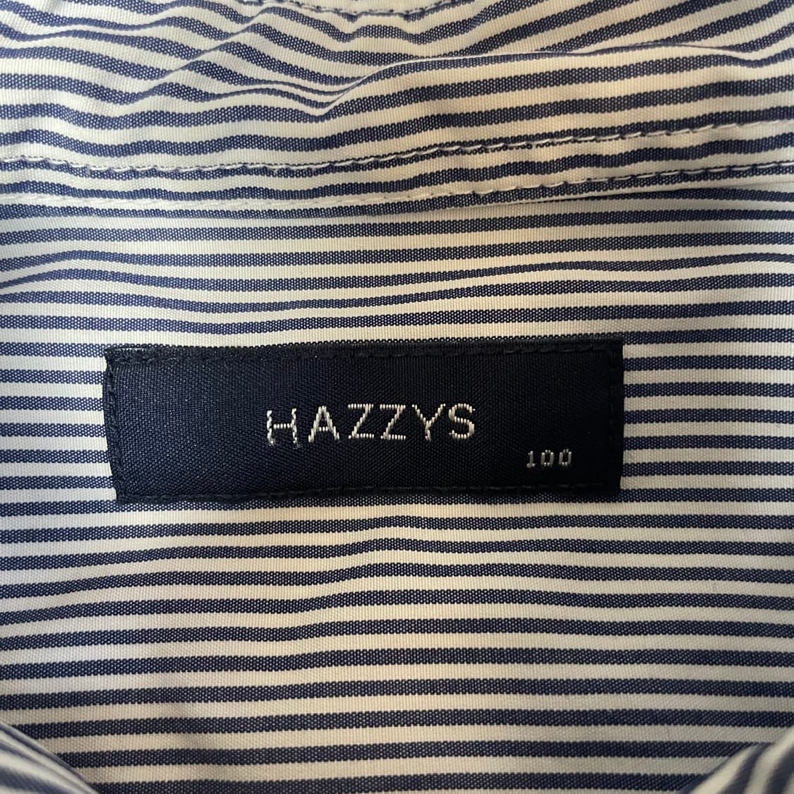 헤지스 네이비 로고 스트라이프 셔츠 100 상품이미지4