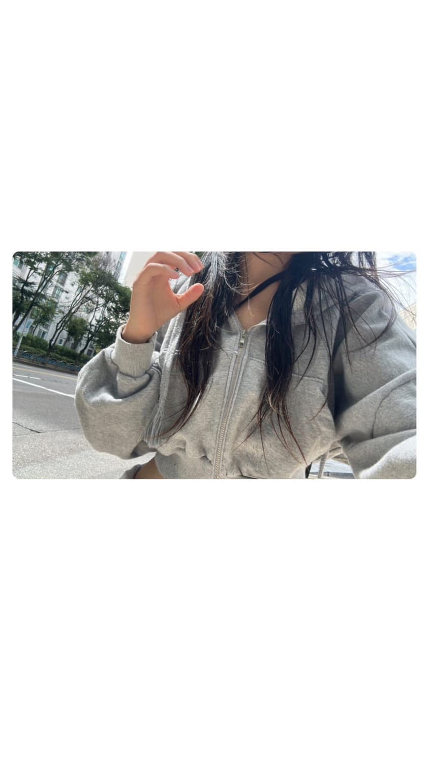 Crop hoodie zip-up 상품이미지1