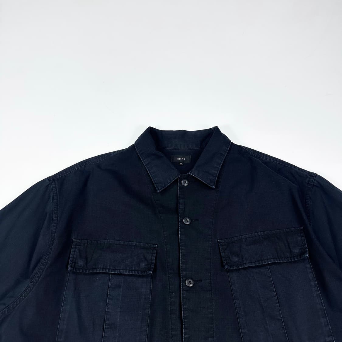 빔즈 재팬 블랙 워크 박시 반팔셔츠 (XL) 상품이미지1