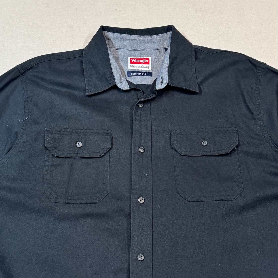 L) Wrangler 랭글러 투포켓 워크웨어 코튼 셔츠 블랙 W66 상품이미지3