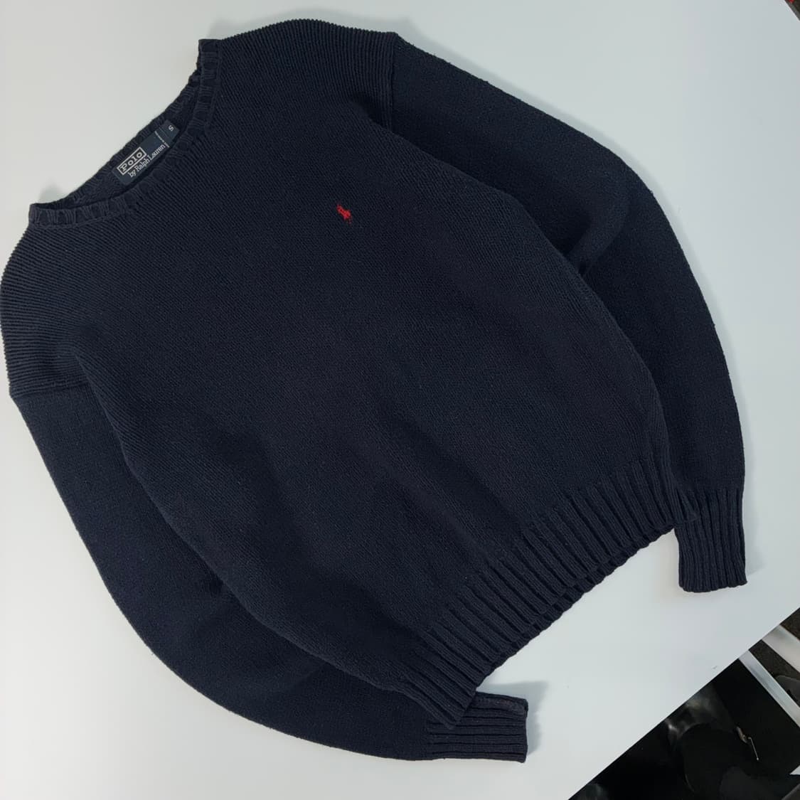 Polo  폴로 랄프로렌 90,s 자수 코튼 네이비 니트  상품이미지2