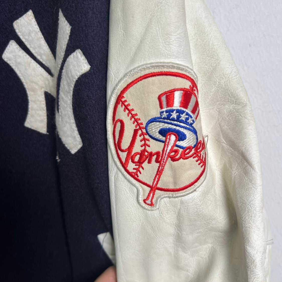 90's usa 오리지널 빈티지 MLB 양키스 바시티 자켓 M 상품이미지6