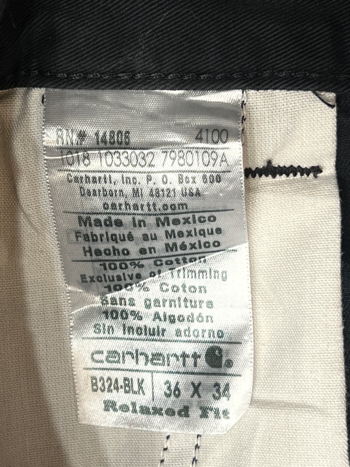 칼하트 피치 코튼 카펜터 워크 팬츠 블랙 상품이미지7