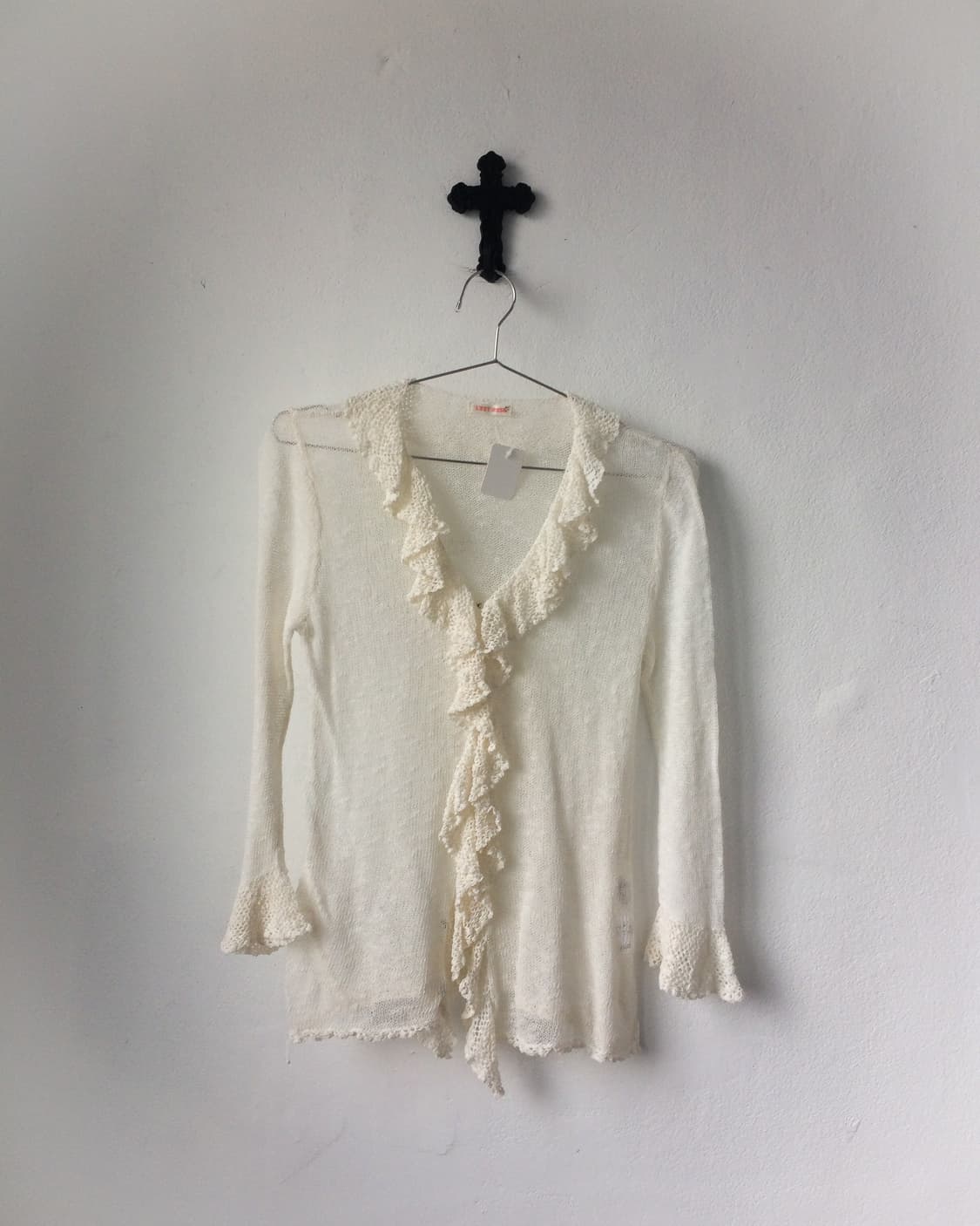 Ruffle crochet knit cardigan 상품이미지2