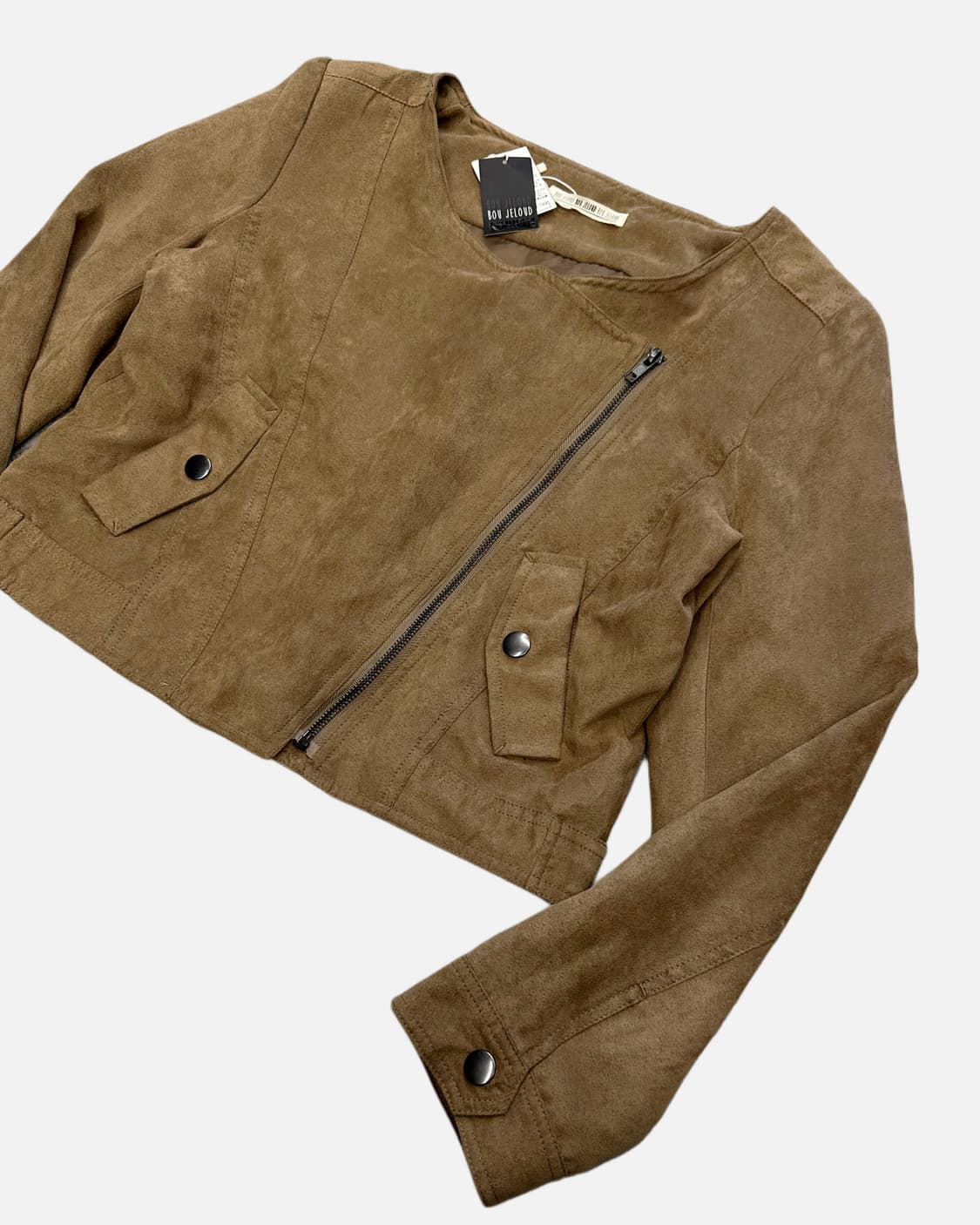 brown suede crop rider jacket 상품이미지3