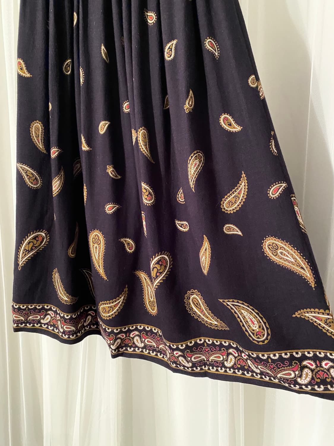 Vintage Black Ethnic Paisley Skirt 상품이미지6