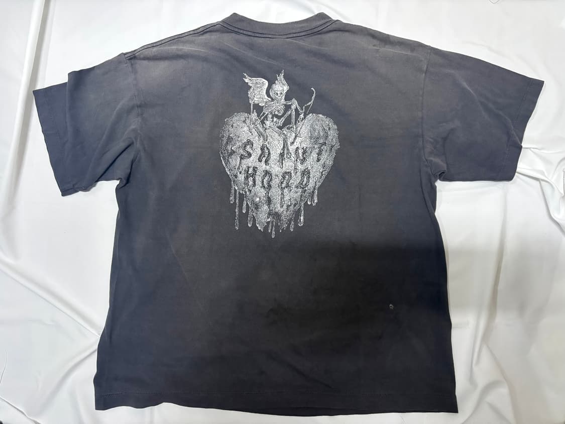 [L] 세인트미카엘x네이버후드 STHD 피어리스 티셔츠 블랙 상품이미지2