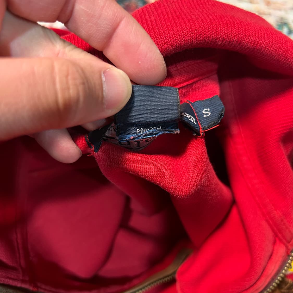 [L] 폴로 랄프로렌 빅포니 코튼니트 하프집업 레드 상품이미지5