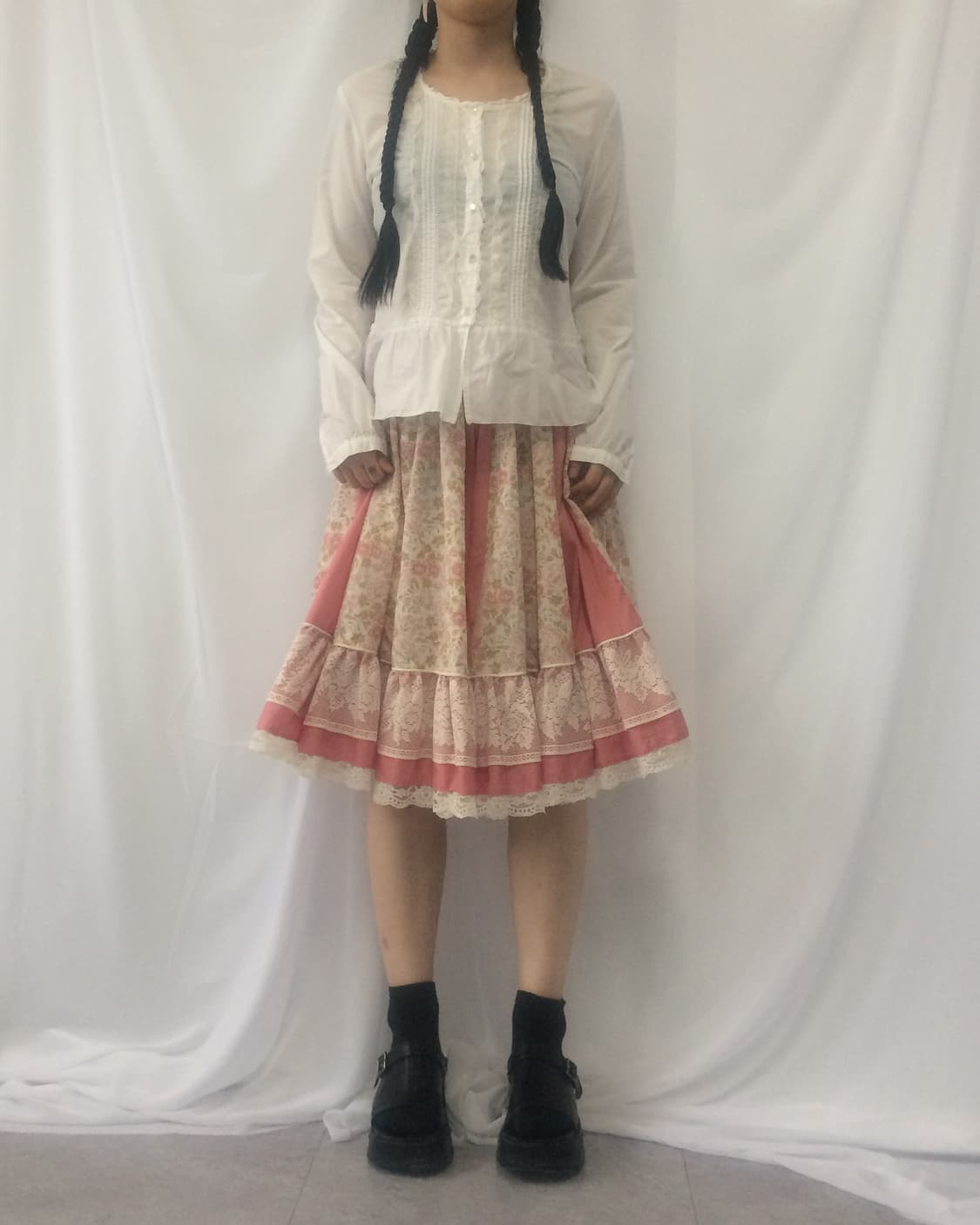 Flower pattern lace layered skirt 상품이미지6