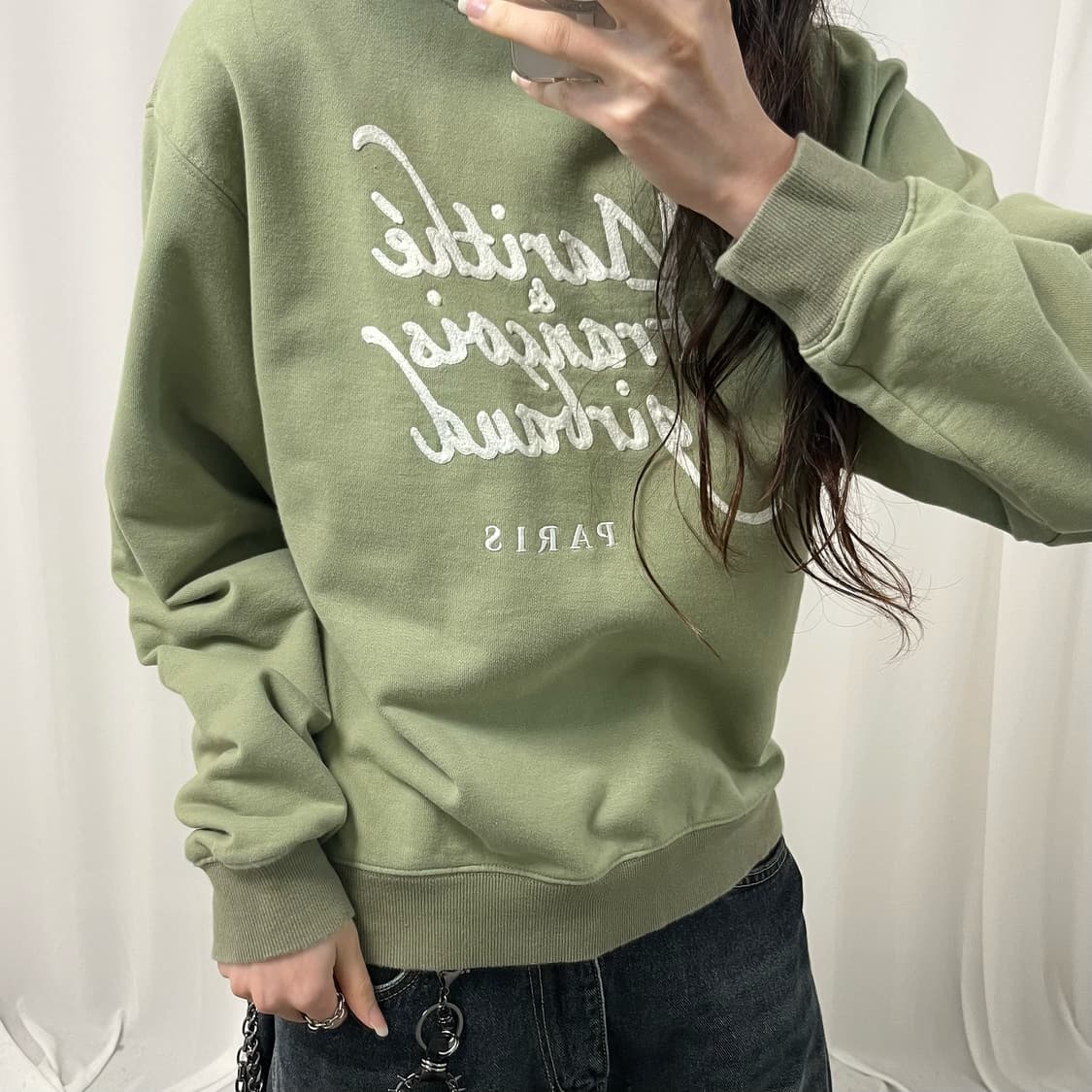 Marithe olive green sweatshirt 상품이미지3