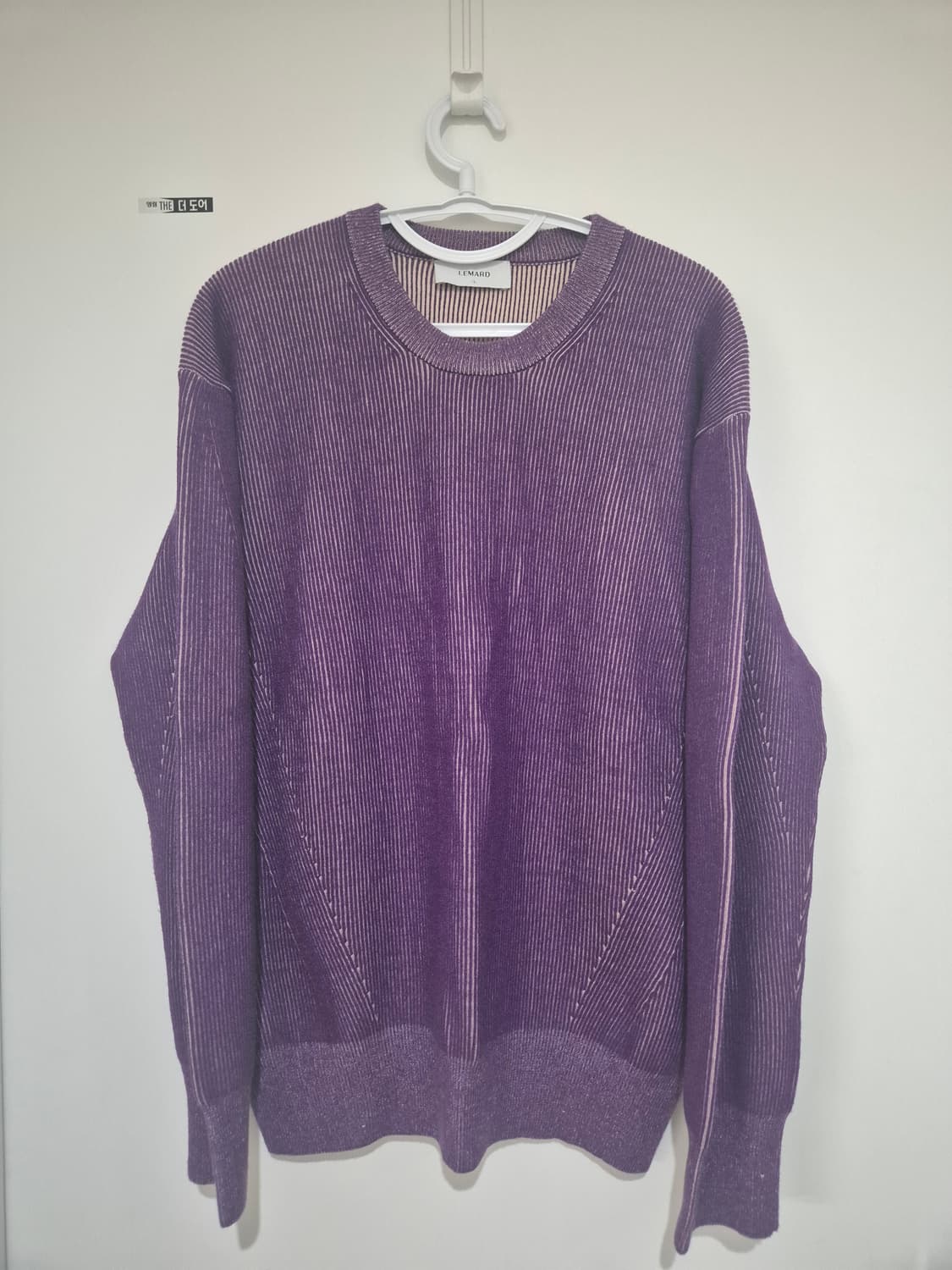 르마드 투톤 사선 라운드 니트 상품이미지3