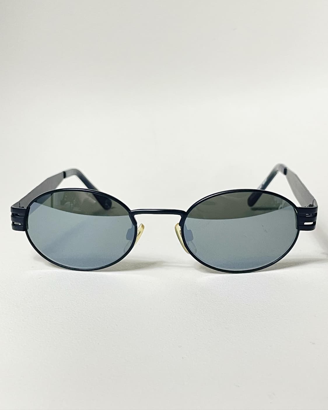 90s 이태리제 라운드 프레임 블랙 빈티지 선글라스 상품이미지1