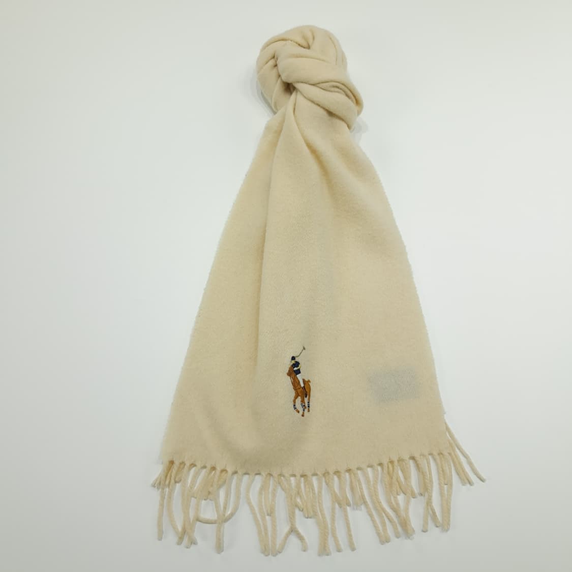 MX207 폴로 랄프로렌 아이보리 빅포니 램스울 목도리 머플러 상품이미지1
