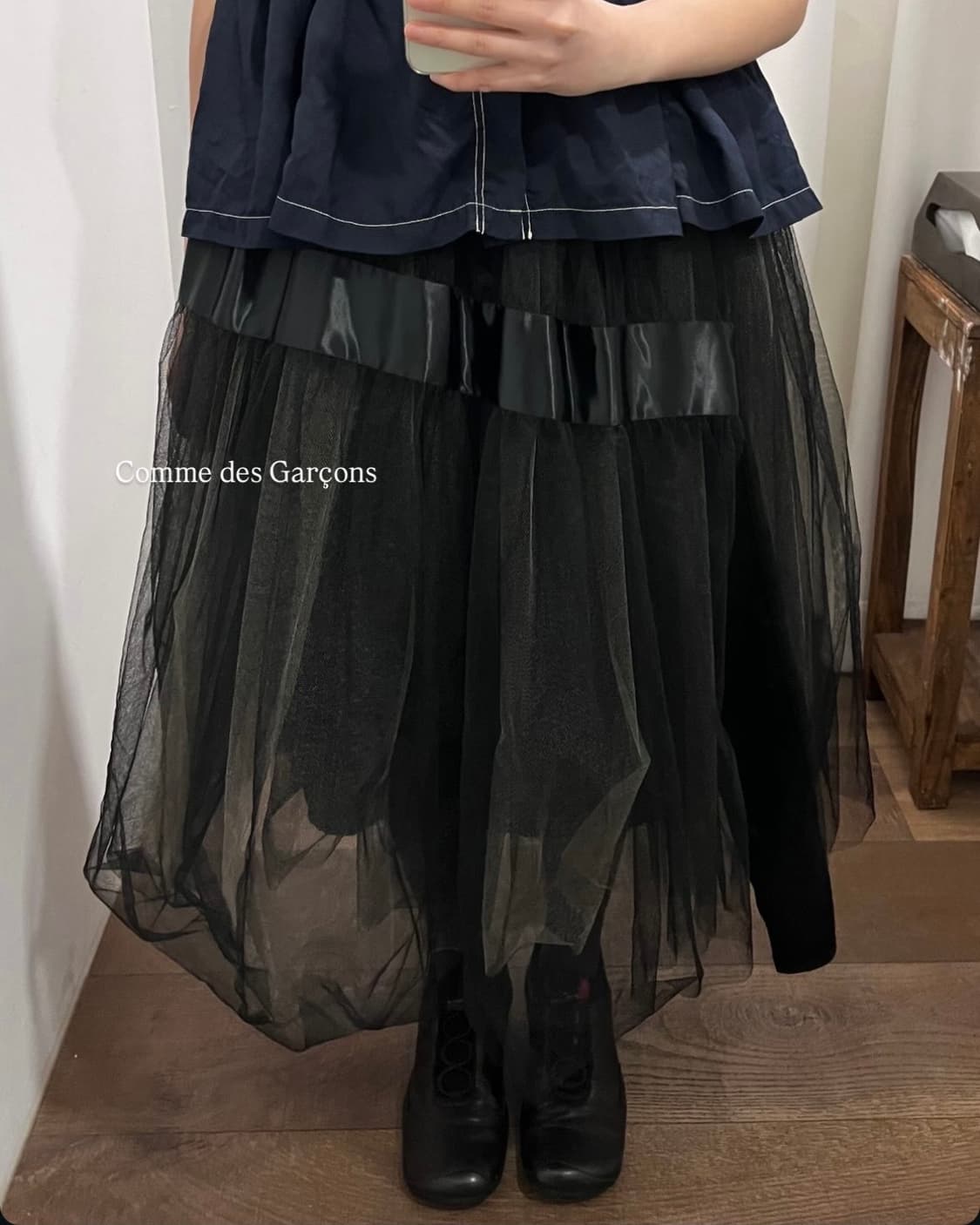 꼼데가르송 새틴 라인 튤 스커트 상품이미지6