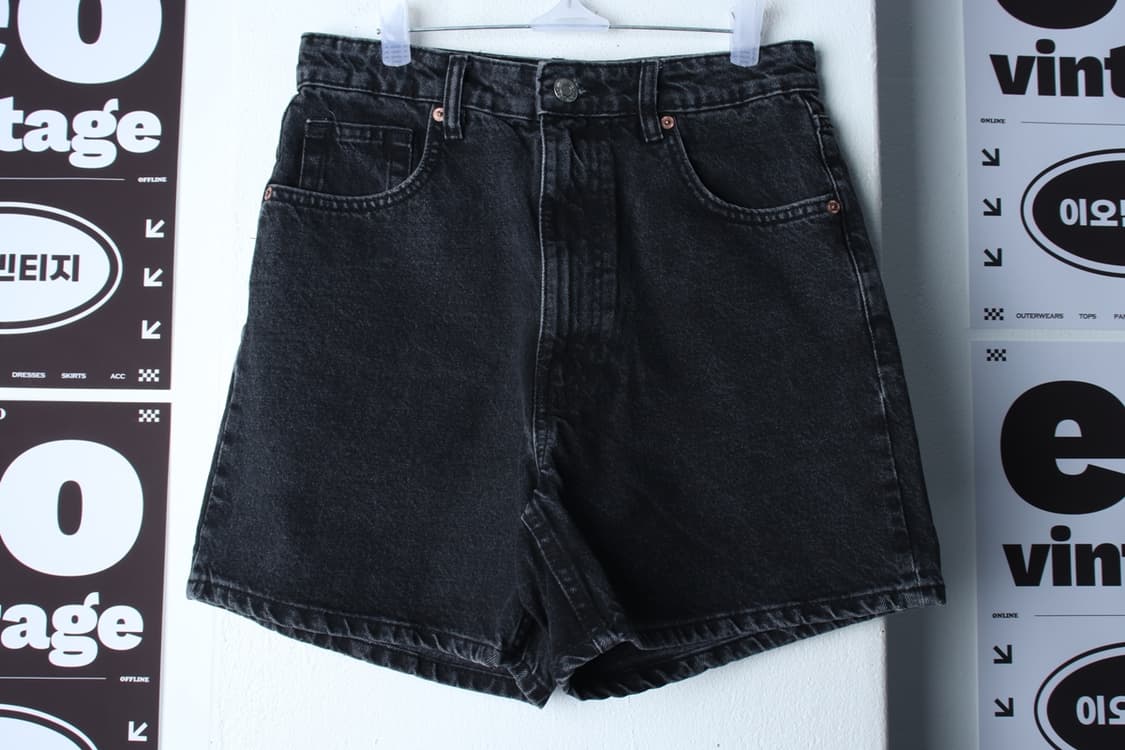 W(M-L) 자라 반바지 팬츠 데님 흑청 블랙 숏-P9935 상품이미지2