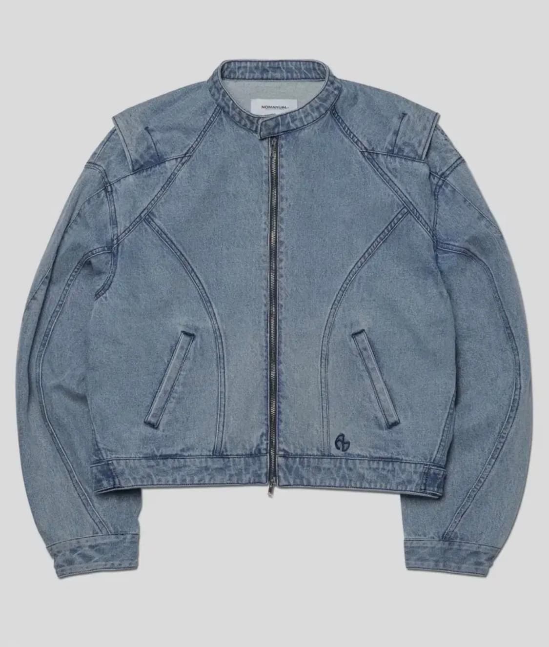 노매뉴얼 T.I.D RIDER JACKET - WHITE BLUE M 상품이미지1