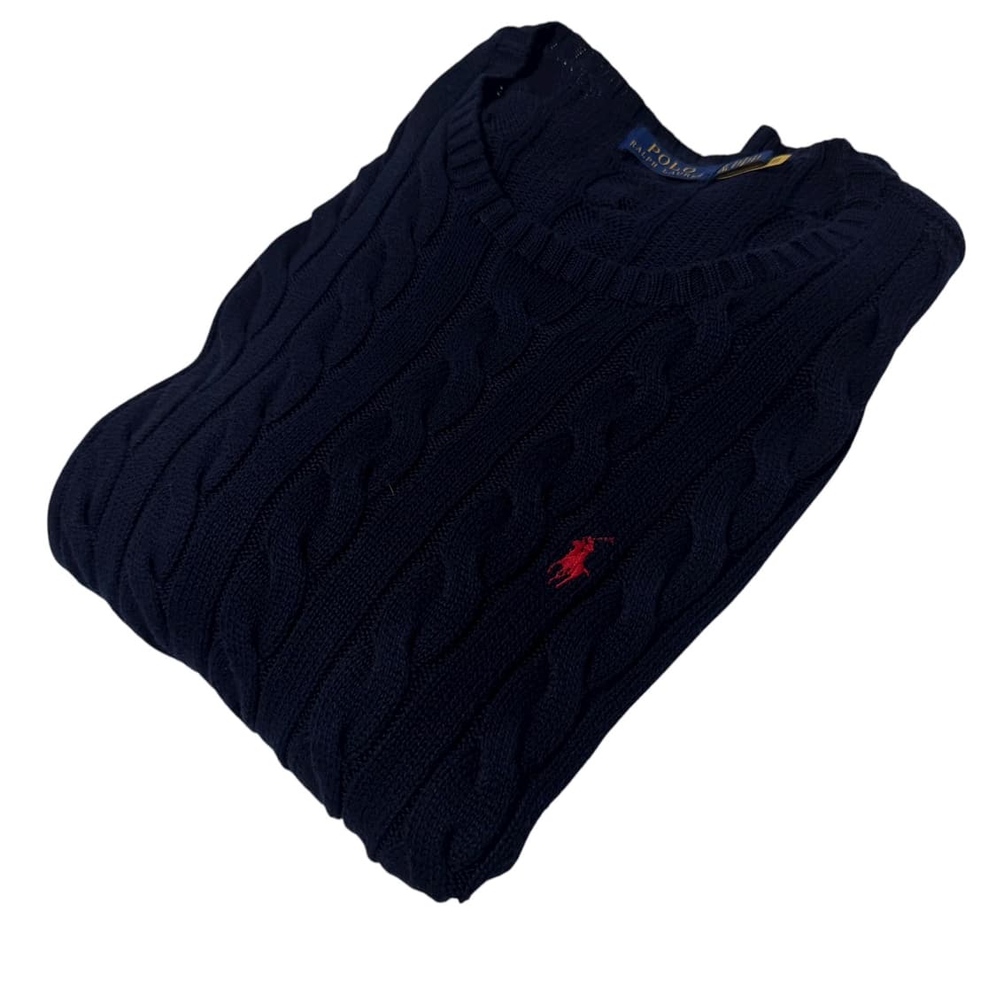 신형 폴로 qr라벨 다크네이비 꽈배기 면니트 상품이미지2