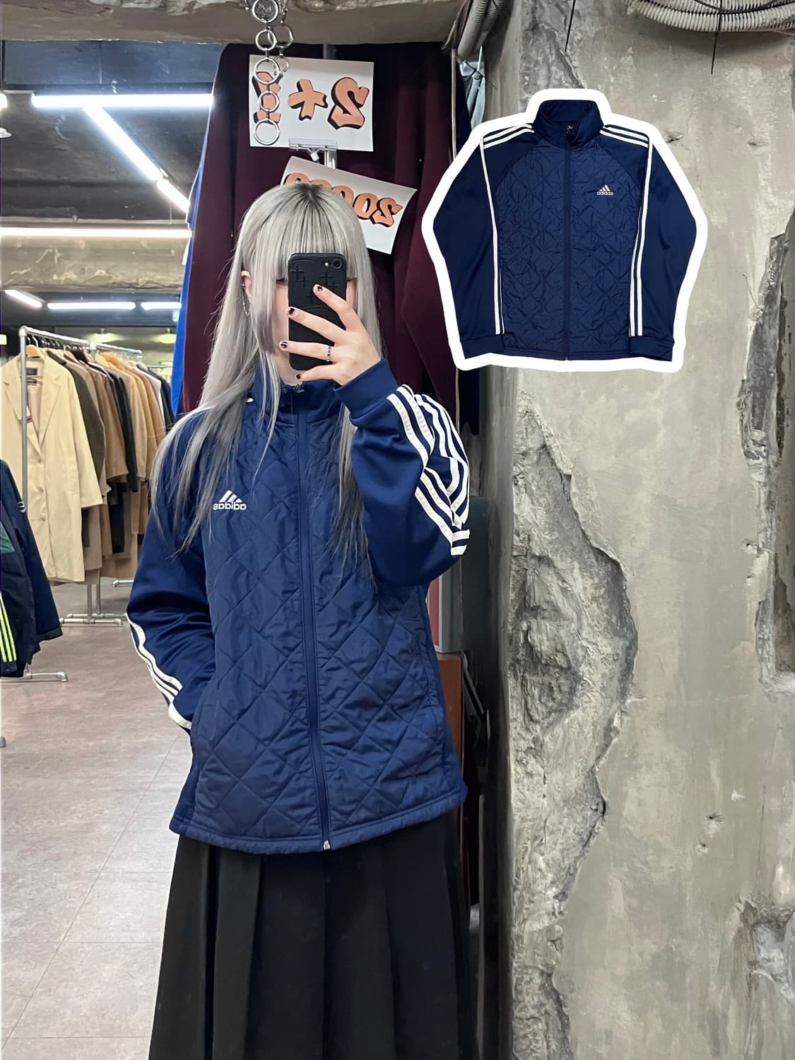 아디다스 퀄팅 져지 네이비 105 #csz3526 상품이미지1