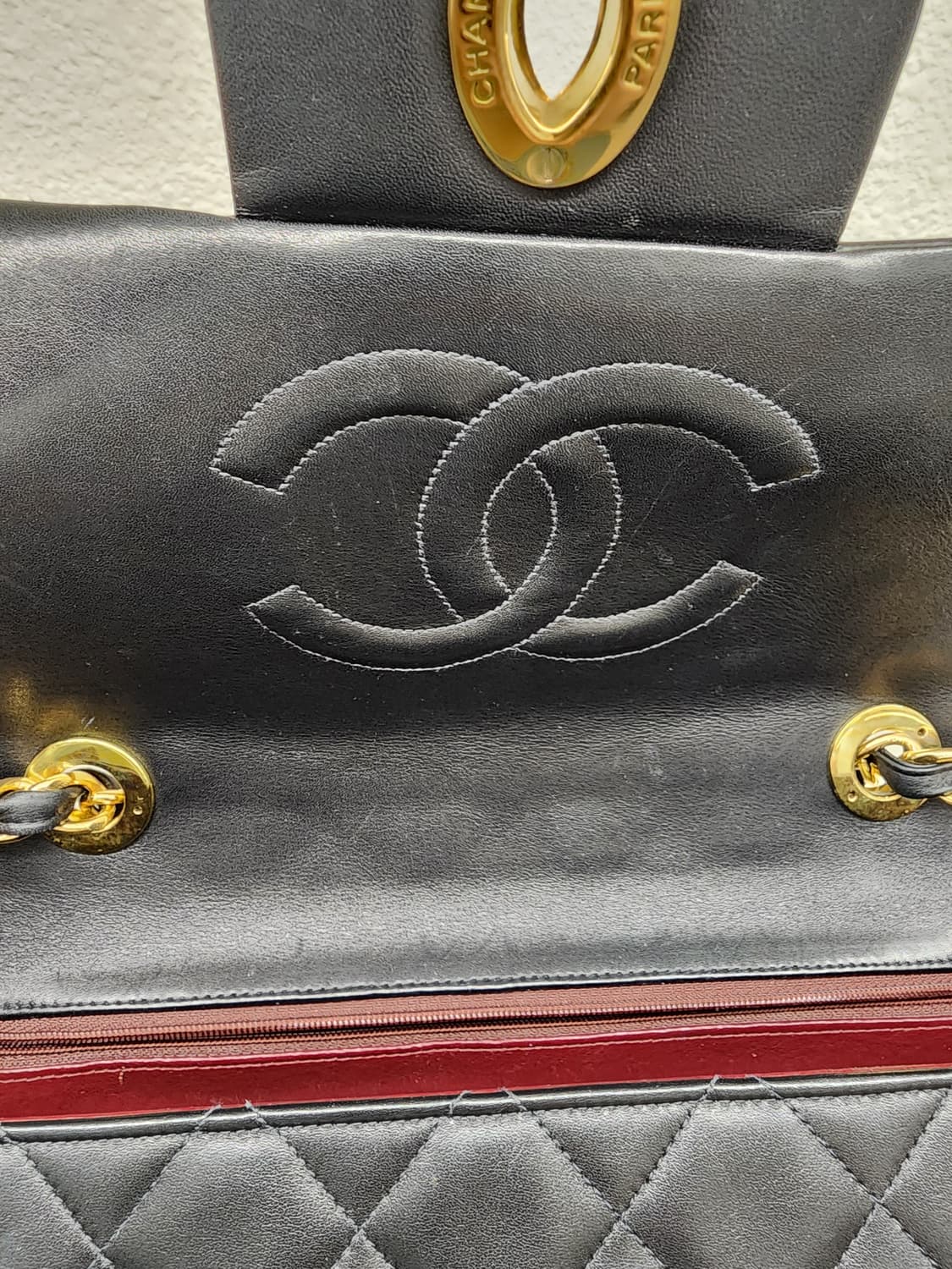 샤넬 램스킨 클래식 맥시 금장 블랙 #3 상품이미지8