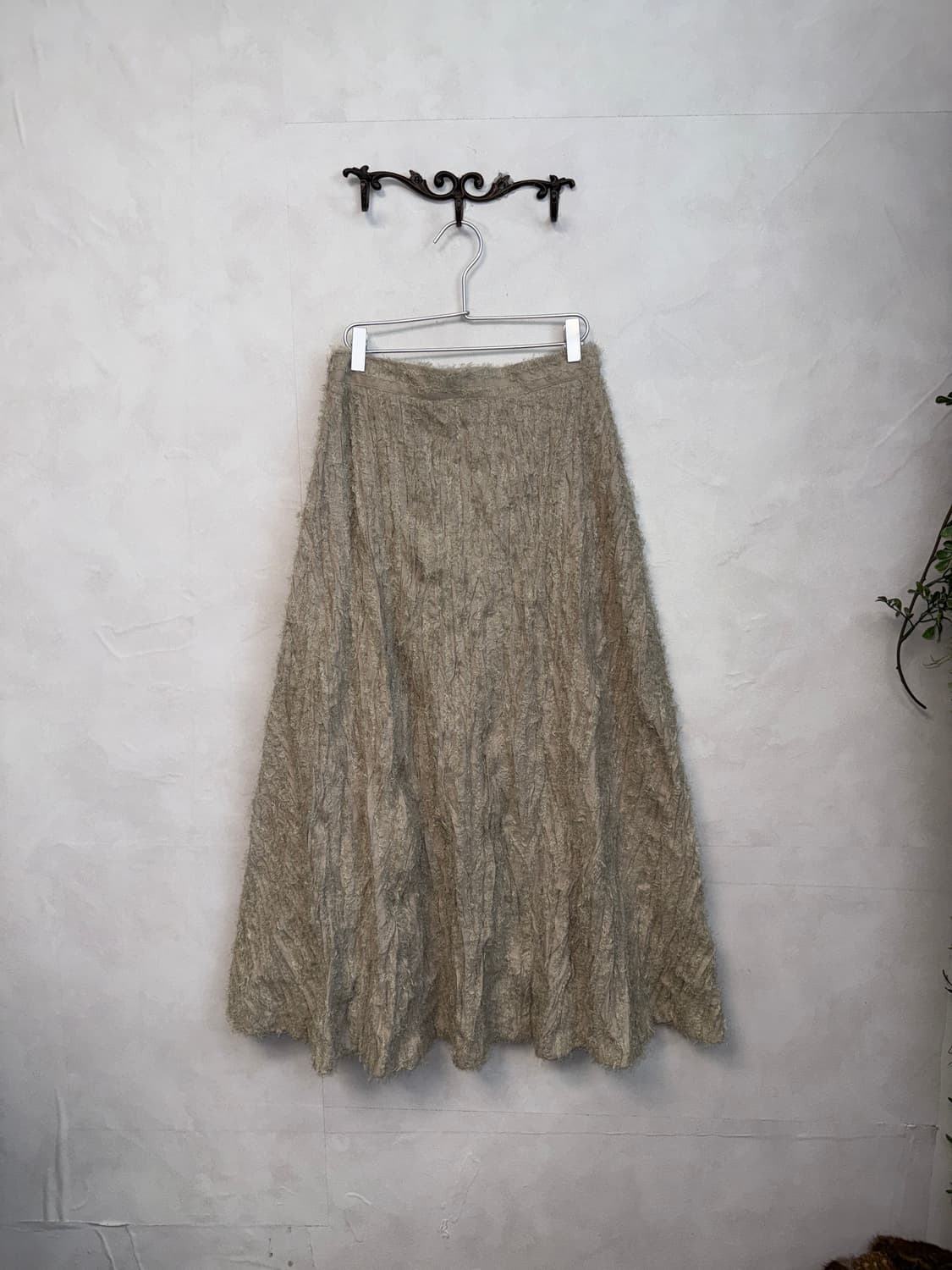 Ash beige grunge fur skirt 상품이미지3
