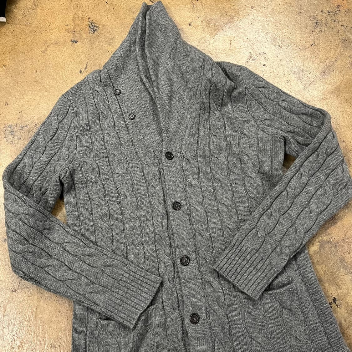 [정품/L] 폴로 랄프로렌 회색 꽈배기 니트 가디건 b15 상품이미지1