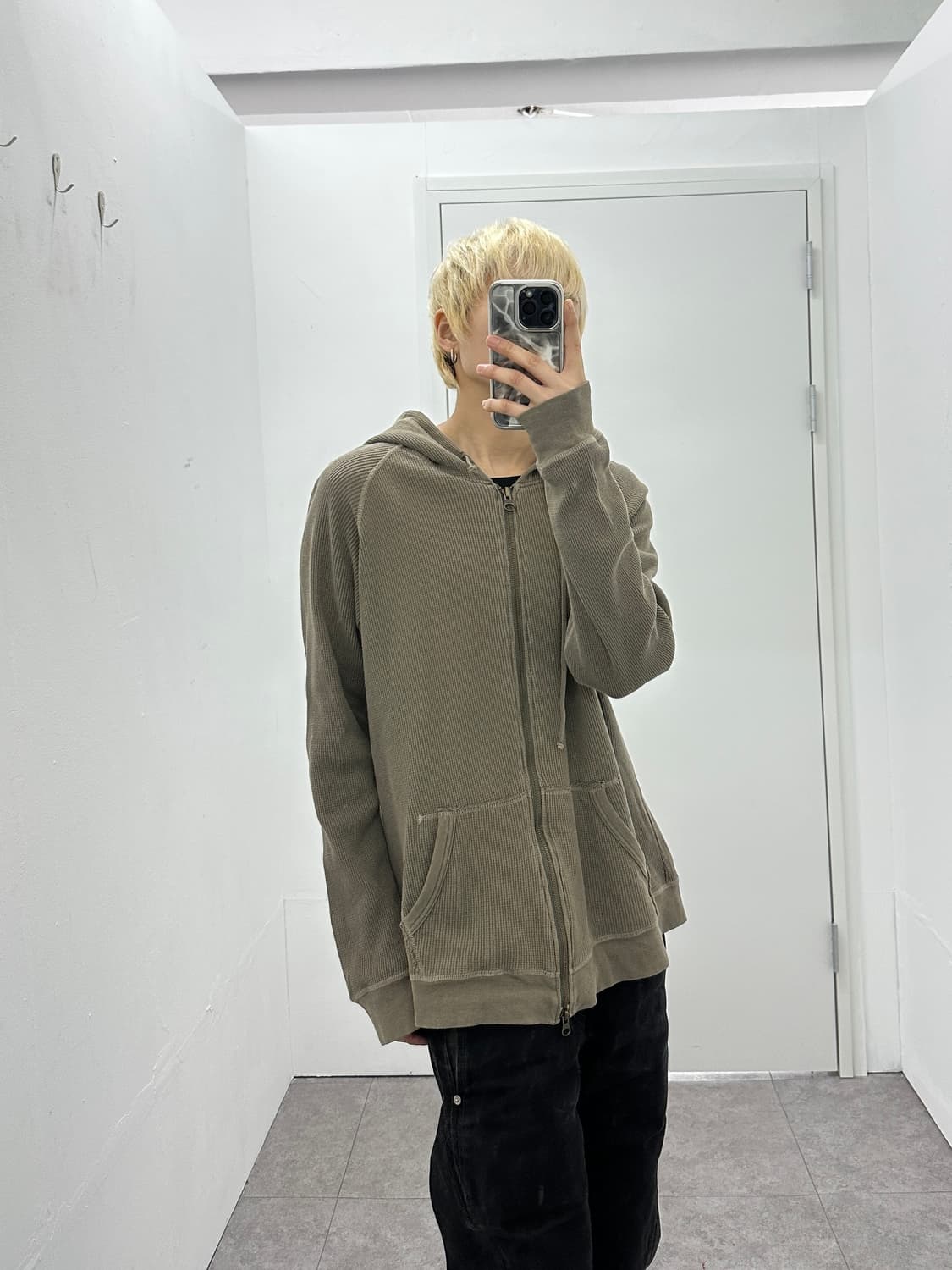 Rush hour 2way waffle khaki hood zip 상품이미지1