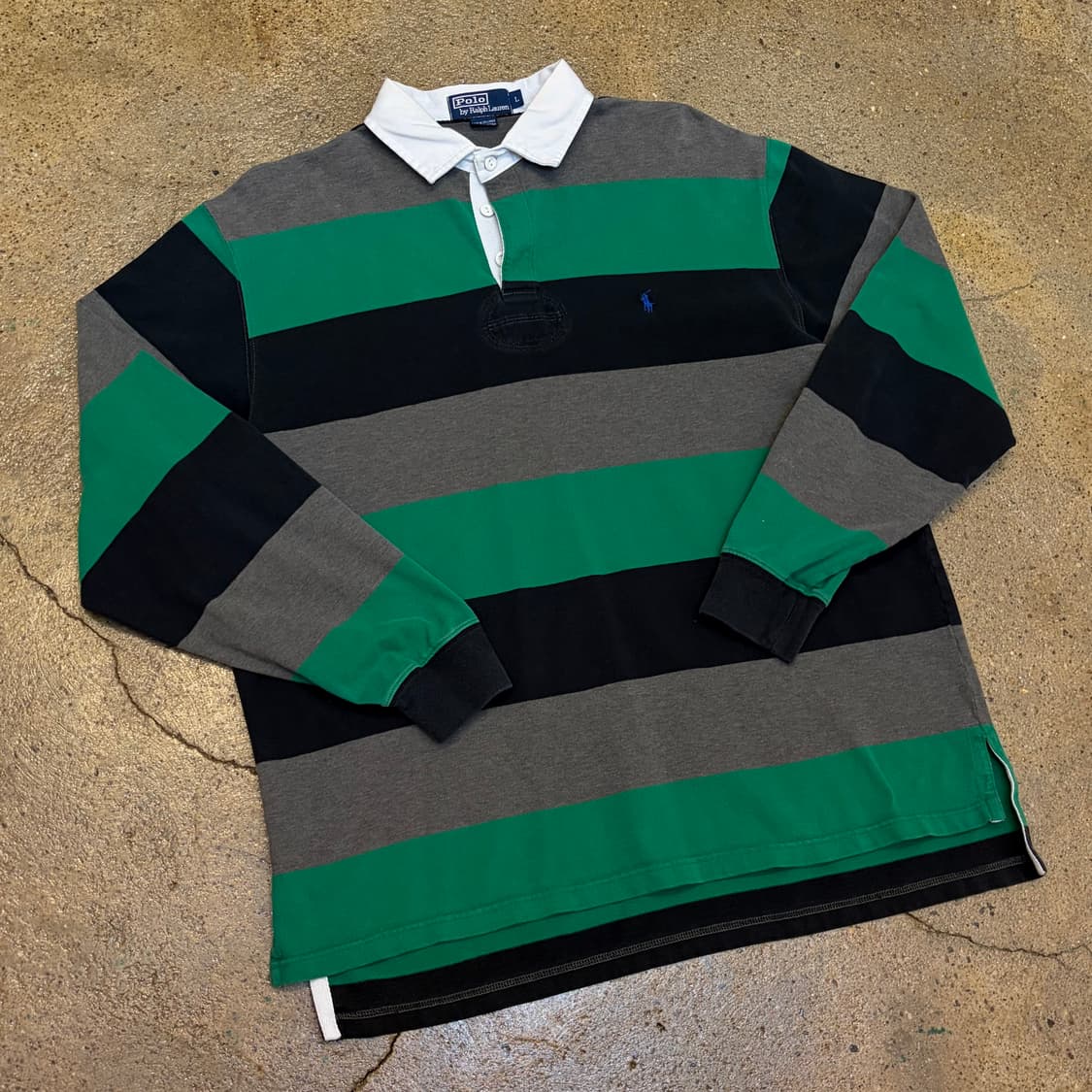 레어 00s 미국 빈티지 폴로랄프로렌 스트라이프 럭비티 카라티 상품이미지2