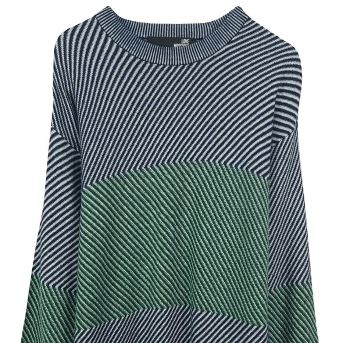 [러브 모스키노] 스트라이프 패턴 크루넥 오버핏 니트 원피스 P01439 상품이미지4