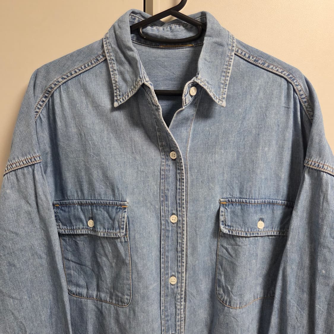 일본제 빈티지 워크 데님셔츠 XL(105) 상품이미지2