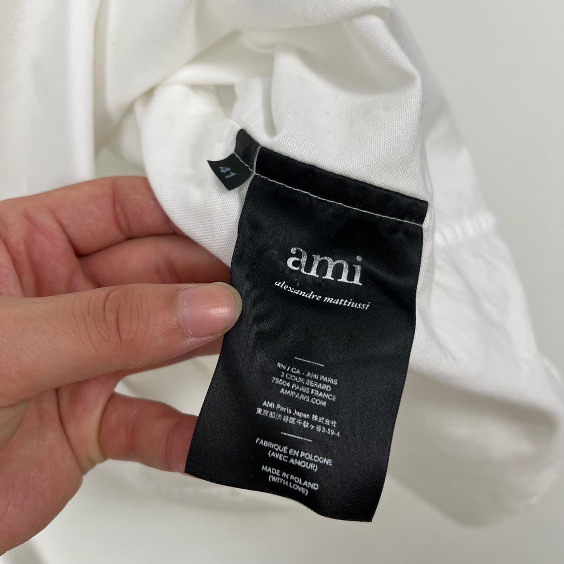 AMI 아미 스몰 하트로고 화이트 셔츠 상품이미지5