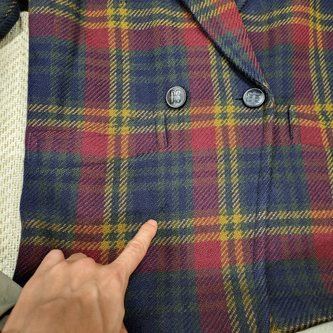 90s 닥스 오버핏 채크 브레이져 (55) 상품이미지8