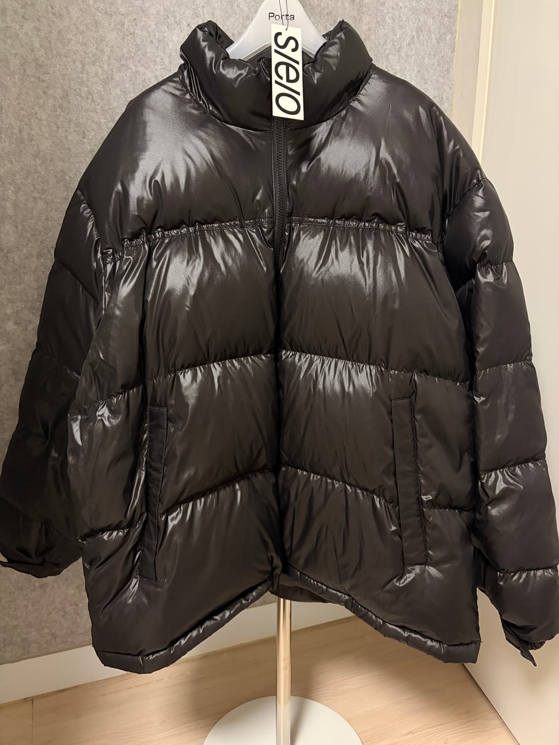 에스이오 오버사이즈 푸퍼 자켓 블랙 상품이미지4