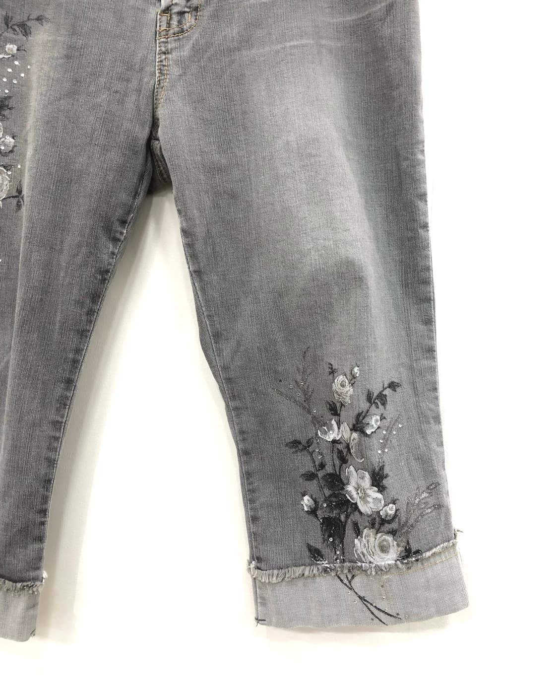 oriental floral embroidery capri pants 상품이미지4