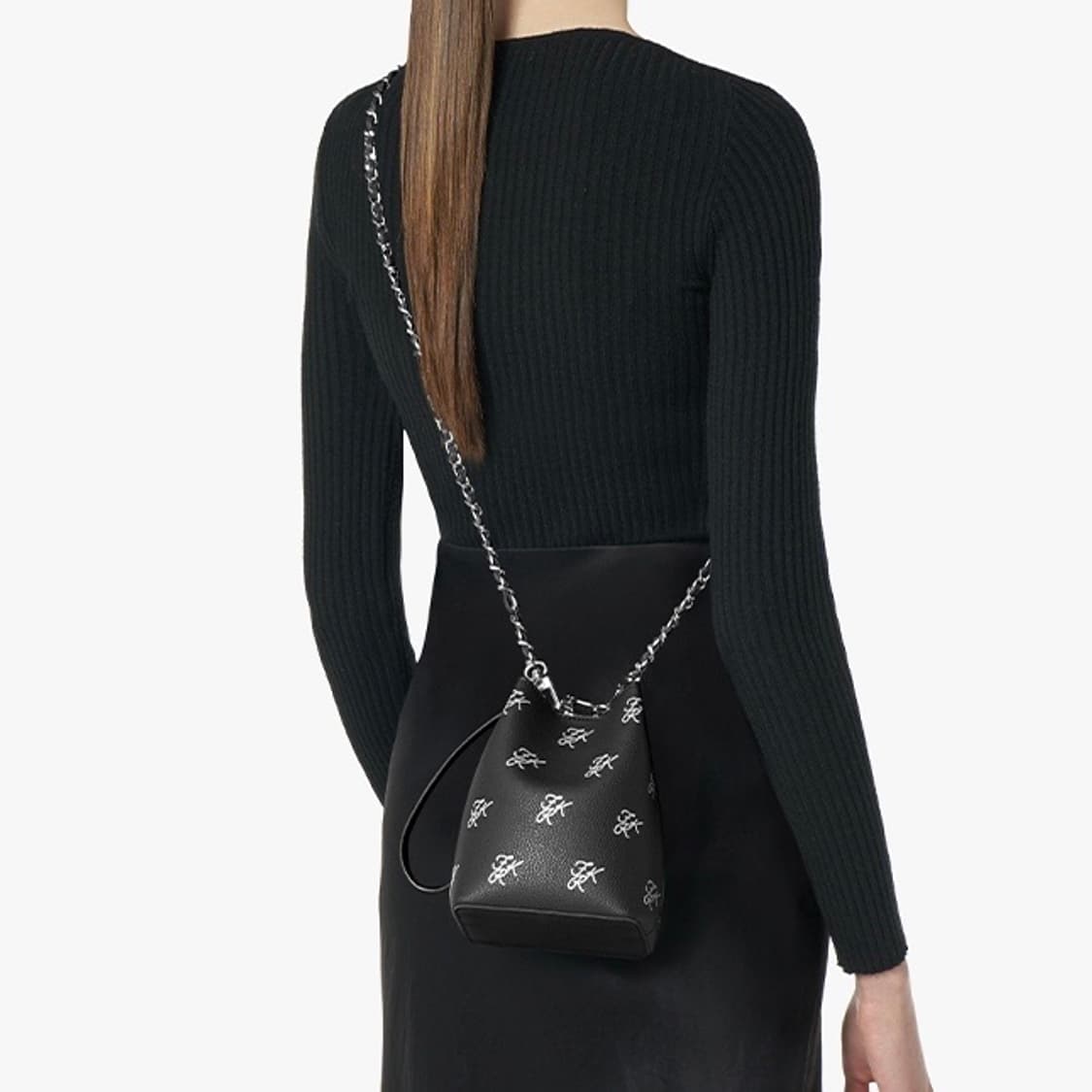 파인드카푸어 미니핑고백 패턴 체인 세트 - 블랙 상품이미지2