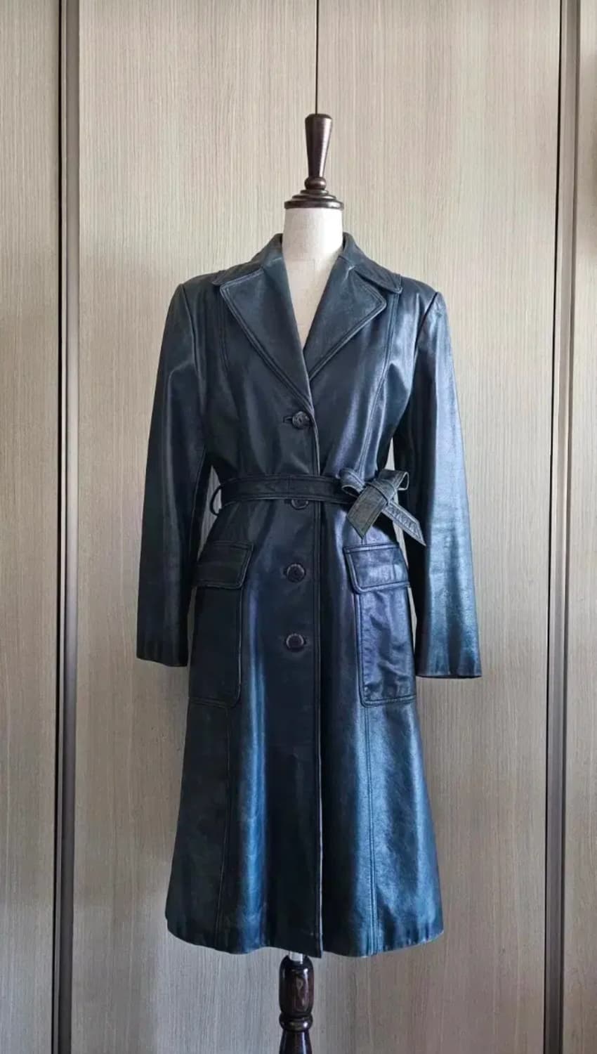 Vintage Genuine Leather Trench Coat(OTT) 상품이미지2