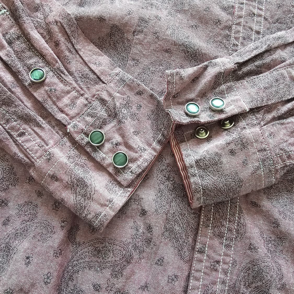 95 M 더스티핑크 MOSSIMO 페이즐리 웨스턴 셔츠  남자 여자 긴팔 상품이미지5