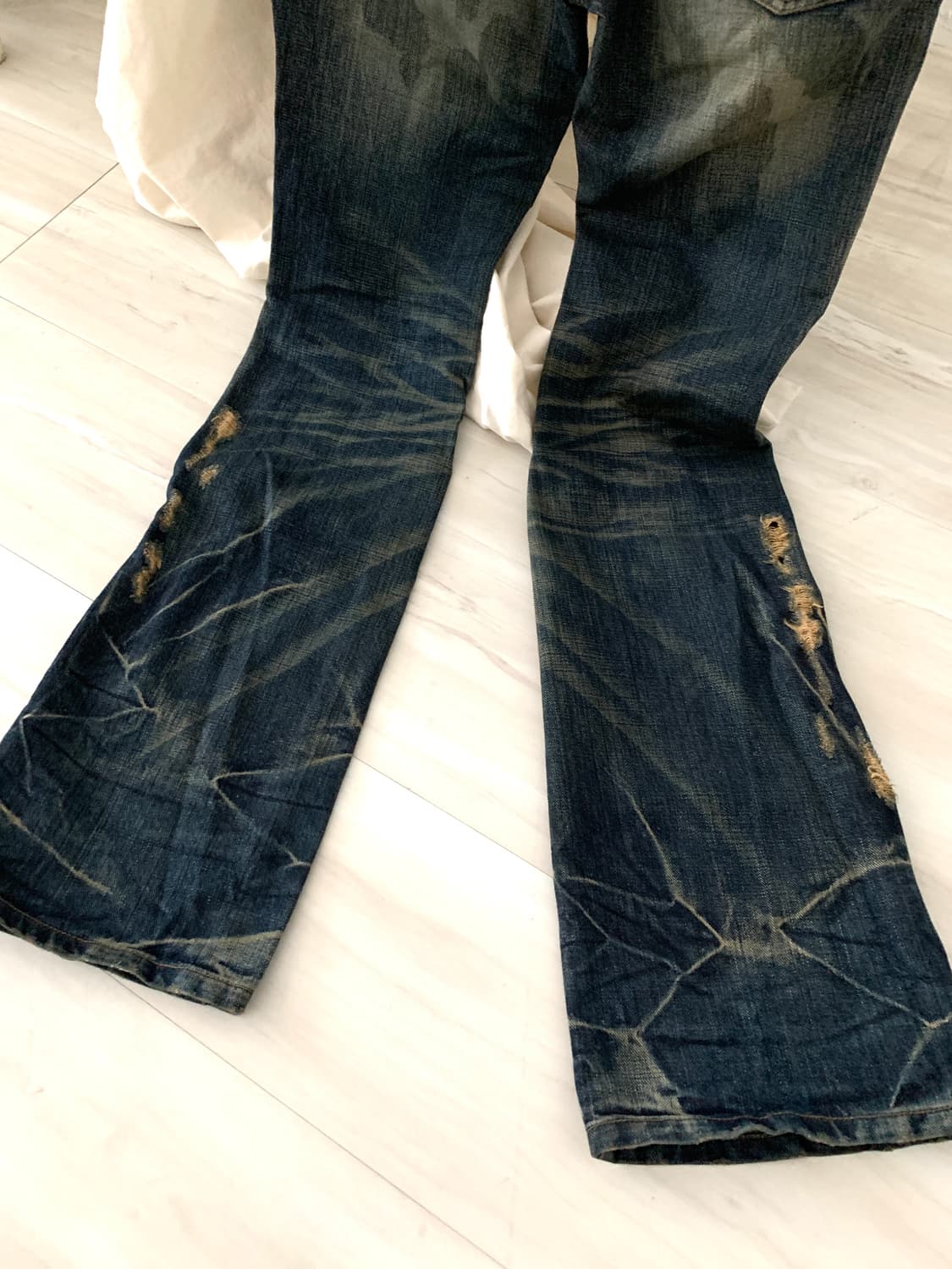 Y2K distressed washed bootcut pants 상품이미지5