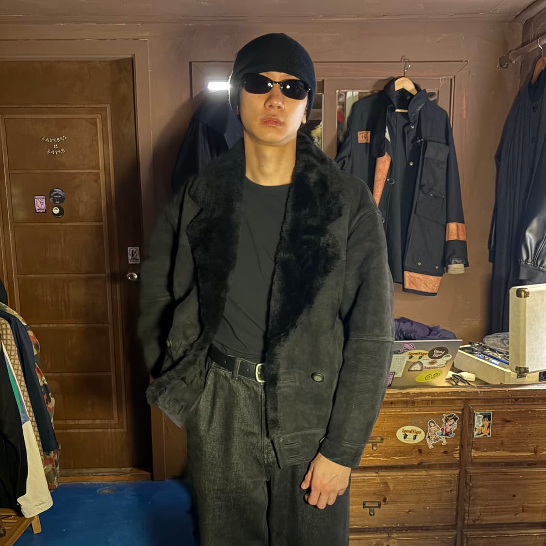 FRONTLINE LAMB LEATHER SHEARLING JACKET 상품이미지2