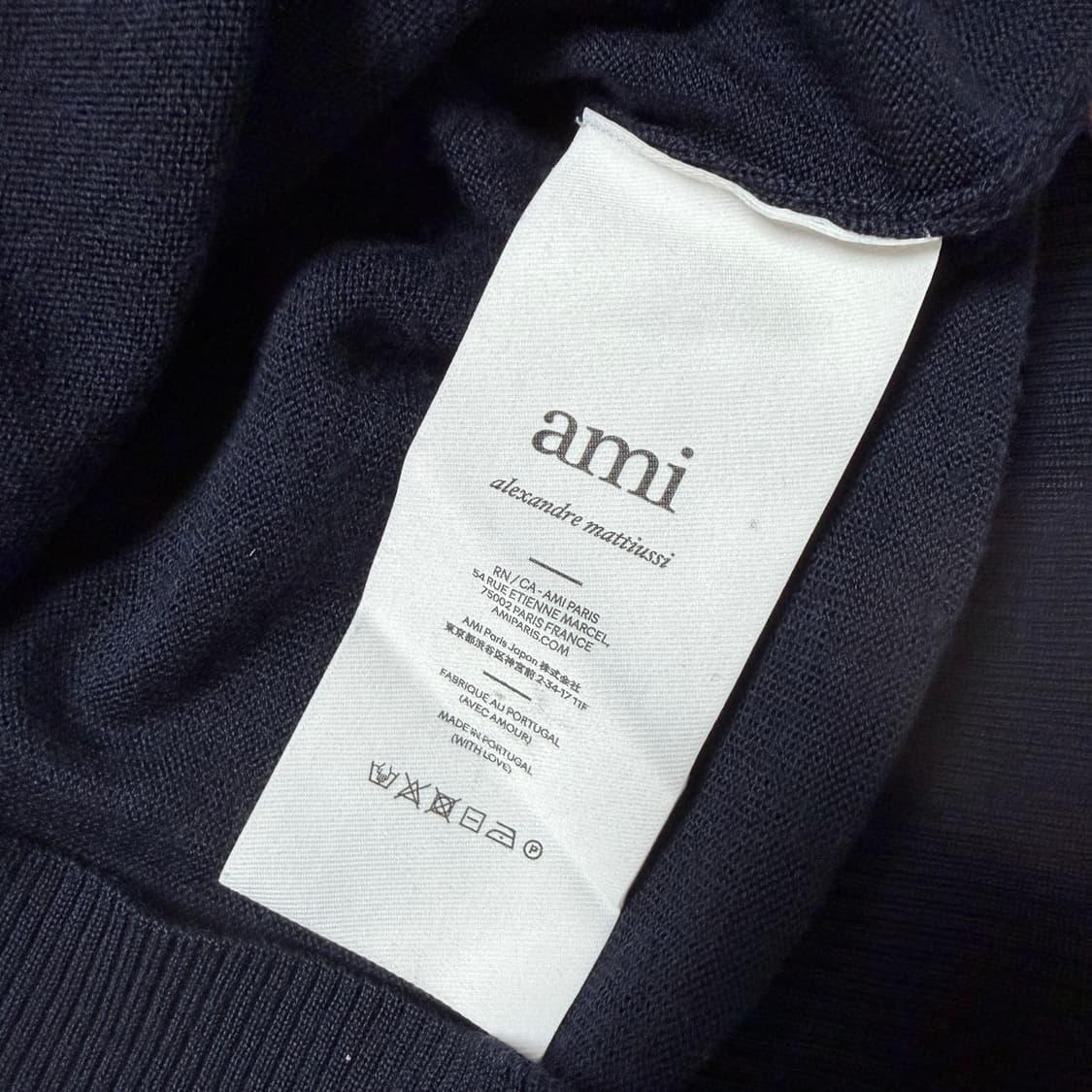 아미 스몰 로고 네이비 울 니트 상품이미지5